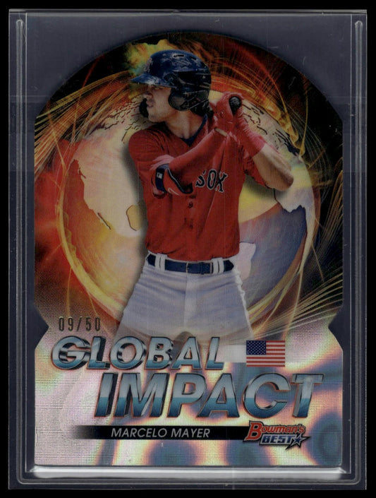 2022 Bowman's Best #GI-5 Marcelo Mayer Global Impact Die Cuts Lava #/50
