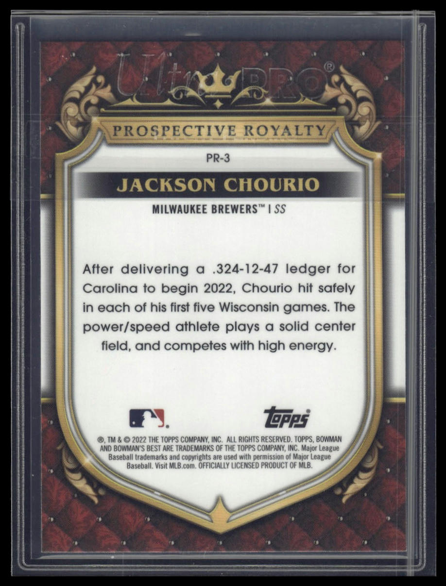2022 Bowman's Best #PR-3 Jackson Chourio Prospective Royalty