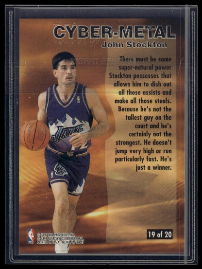 1996-97 Metal #19 John Stockton Cyber-Metal