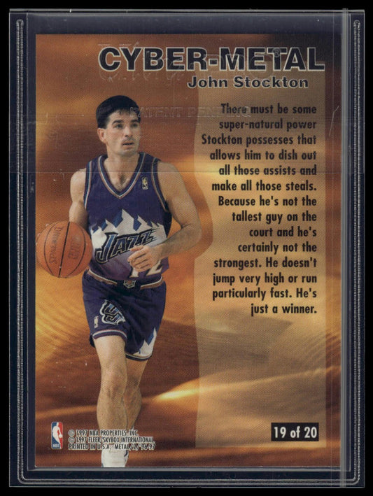 1996-97 Metal #19 John Stockton Cyber-Metal