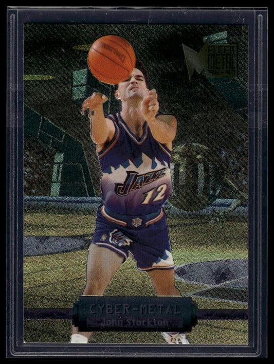 1996-97 Metal #19 John Stockton Cyber-Metal