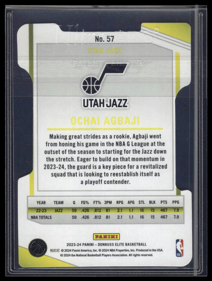 2023-24 Donruss Elite #57 Ochai Agbaji Status #/30