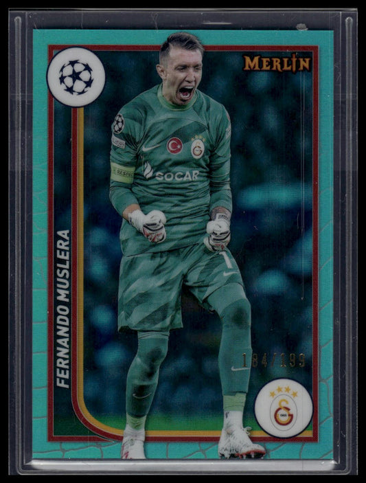 2023-24 Merlin UEFA Club Competitions #66 Fernando Muslera Aqua Refractor #/199