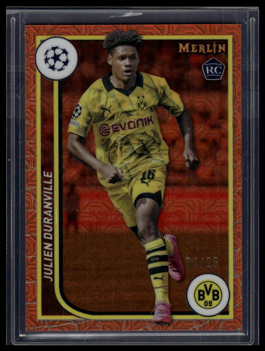 2023-24 Merlin UEFA Club Competitions #26 Julien Duranville Orange Mojo /25