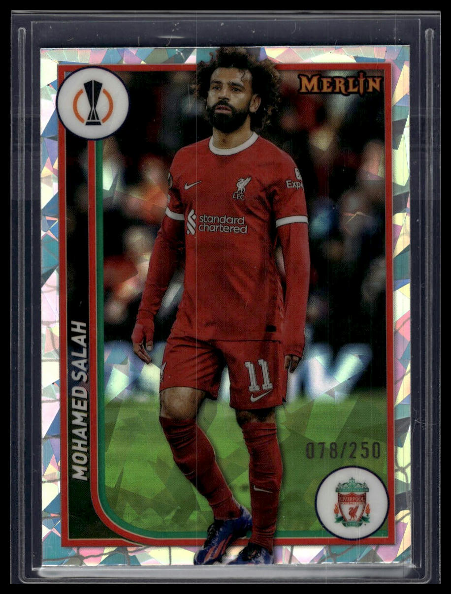 2023-24 Merlin UEFA Club Competitions #69 Mohamed Salah Atomic Refractor #/250