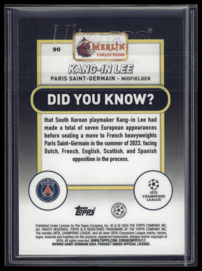 2023-24 Merlin UEFA Club Competitions #90 Kang-in Lee Speckle Refractor #/150