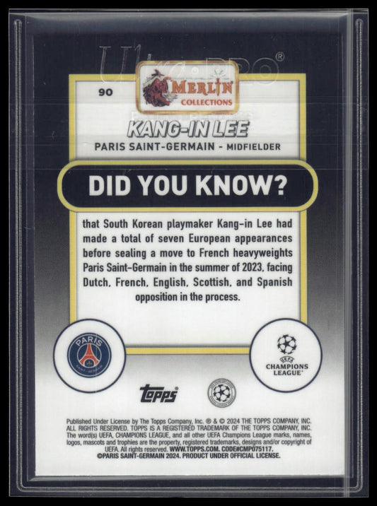 2023-24 Merlin UEFA Club Competitions #90 Kang-in Lee Speckle Refractor #/150