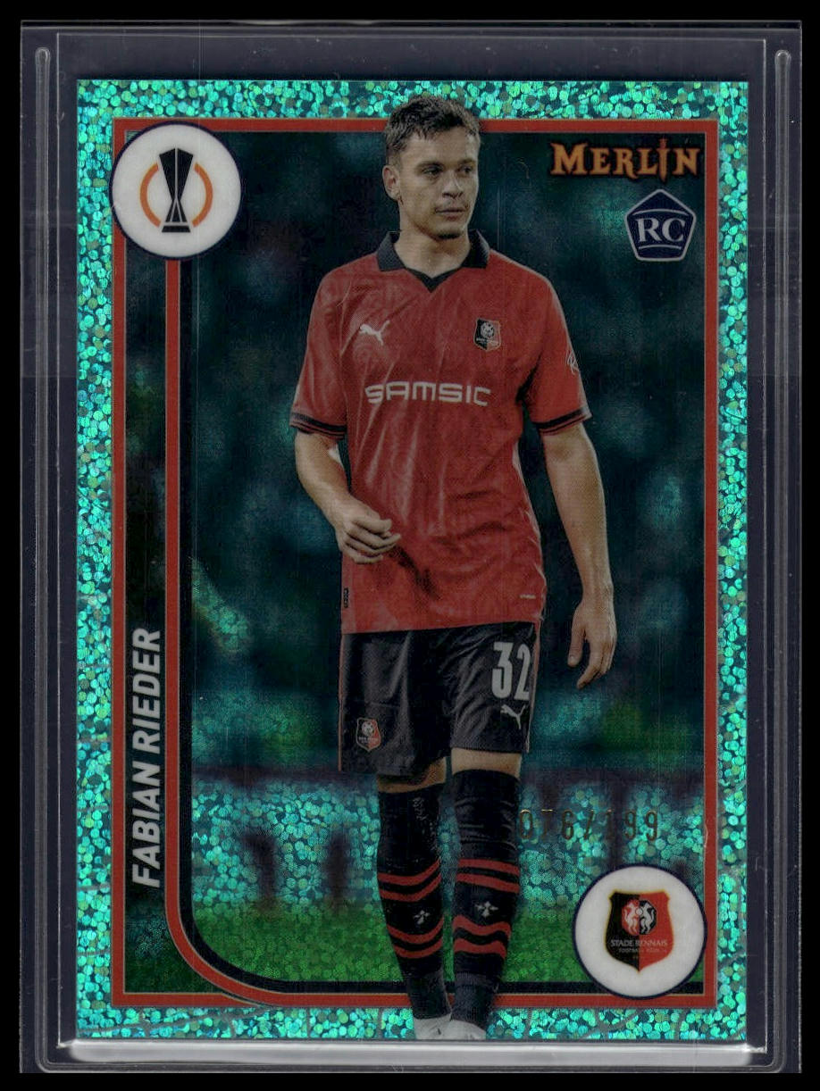 2023-24 Merlin UEFA Club Competitions #129 Fabian Rieder Aqua Refractor #/199