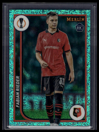 2023-24 Merlin UEFA Club Competitions #129 Fabian Rieder Aqua Refractor #/199