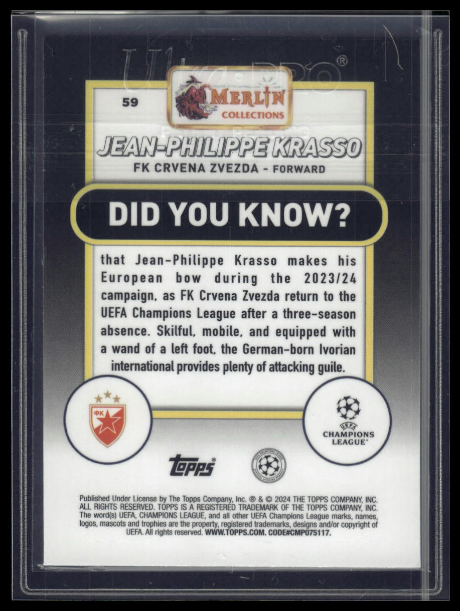 2023-24 Merlin UEFA Club Competitions #59 Jean-Philippe Krasso Atomic /250