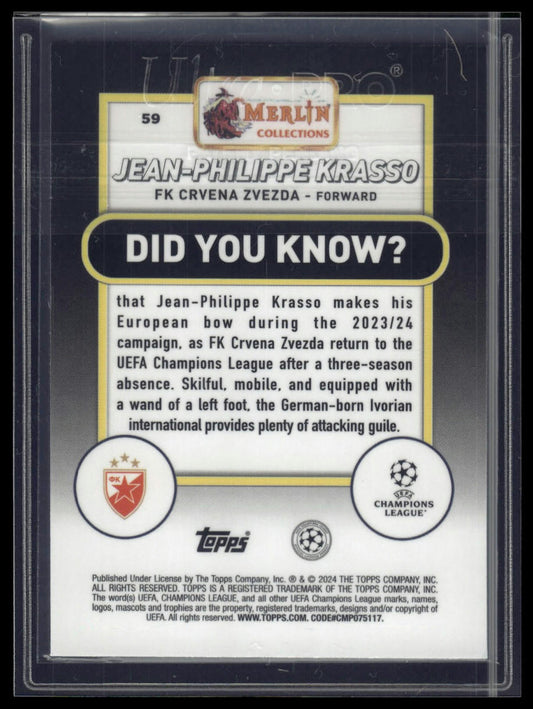 2023-24 Merlin UEFA Club Competitions #59 Jean-Philippe Krasso Atomic /250