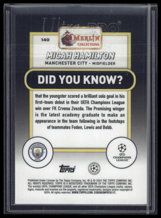 2023-24 Merlin UEFA Club Competitions #140 Micah Hamilton Green Mojo /99