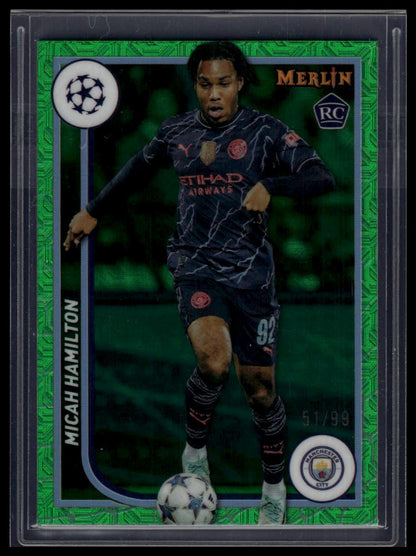 2023-24 Merlin UEFA Club Competitions #140 Micah Hamilton Green Mojo /99