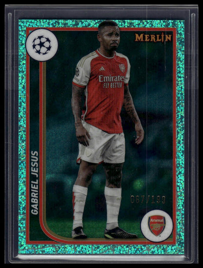 2023-24 Merlin UEFA Club Competitions #12 Gabriel Jesus Aqua Speckle /199