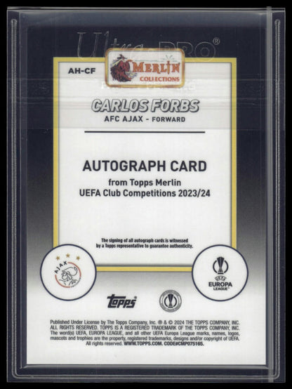 2023-24 Merlin UEFA Club Competitions #AH-CF Carlos Forbs Autographs
