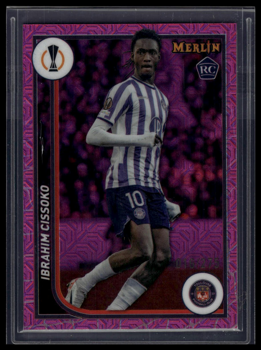 2023-24 Merlin UEFA Club Competitions #130 Ibrahim Cissoko Pink Mojo /275