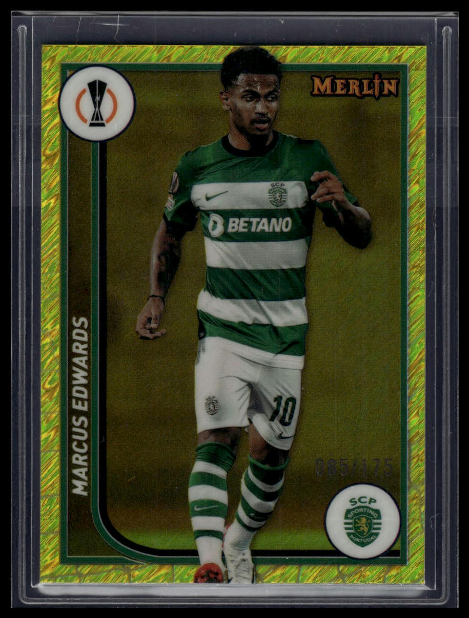 2023-24 Merlin UEFA Club Competitions #116 Marcus Edwards Yellow Shimmer /175