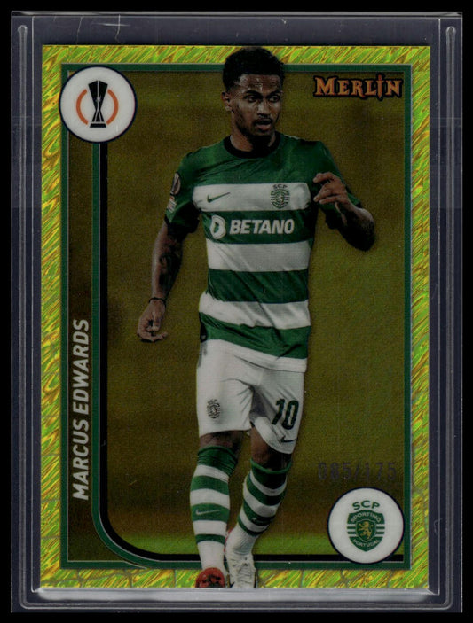 2023-24 Merlin UEFA Club Competitions #116 Marcus Edwards Yellow Shimmer /175