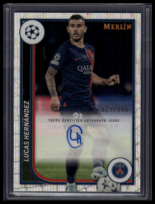 2023-24 Merlin UEFA Club Competitions #AU-LH Lucas Hernández Auto Wave /150