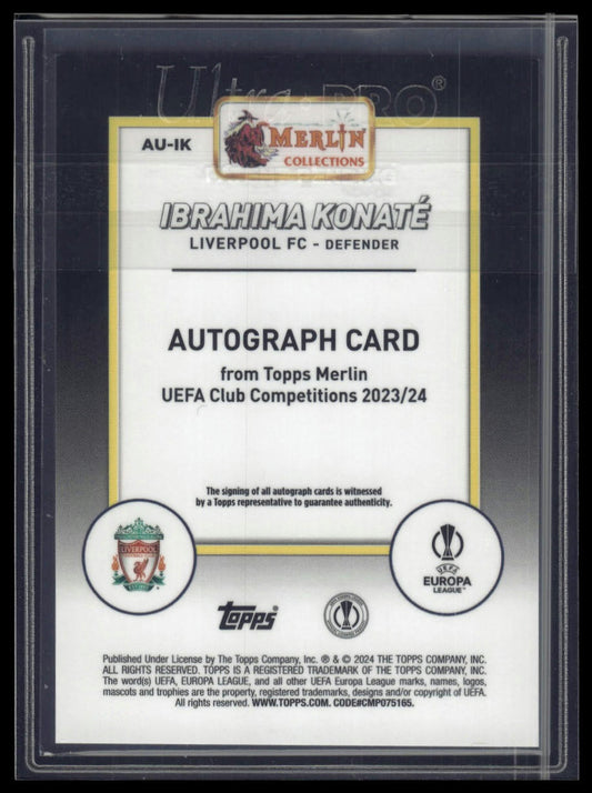2023-24 Merlin UEFA Club Competitions #AU-IK Ibrahima Konaté Auto Wave /150