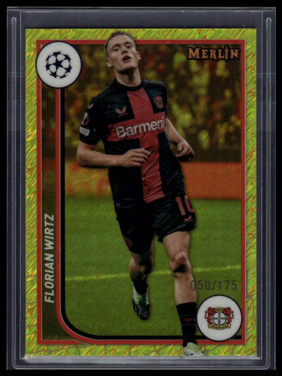 2023-24 Merlin UEFA Club Competitions #20 Florian Wirtz Yellow Shimmer #/175