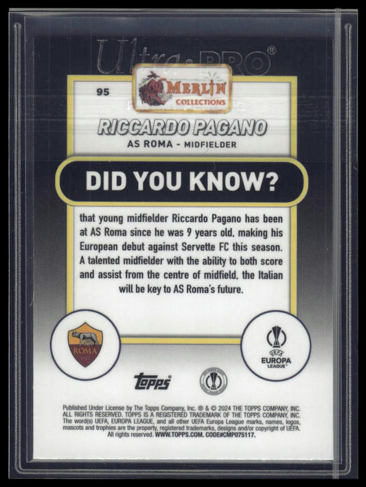 2023-24 Merlin UEFA Club Competitions #95 Riccardo Pagano Speckle /150