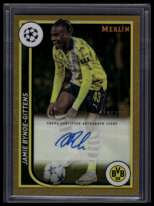 2023-24 Merlin UEFA Club Competitions #AU-BG Jamie Bynoe-Gittens Auto Gold /50