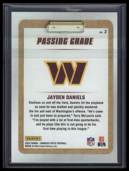 2024 Donruss Optic #2 Jayden Daniels Passing Grade