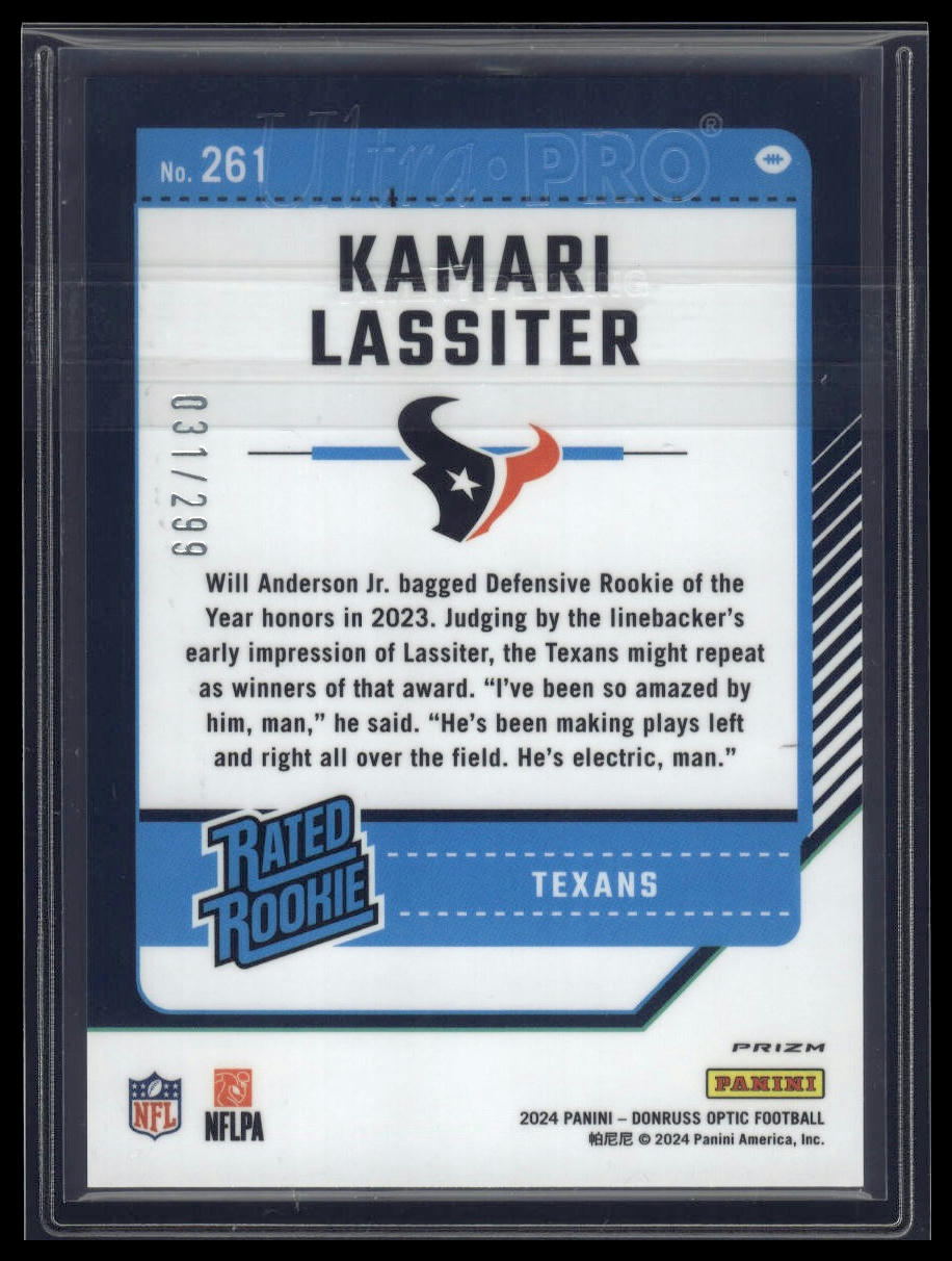 2024 Donruss Optic #261 Kamari Lassiter Aqua #/299