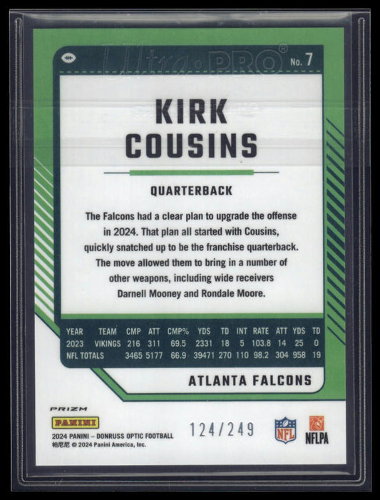2024 Donruss Optic #7 Kirk Cousins Orange #/249