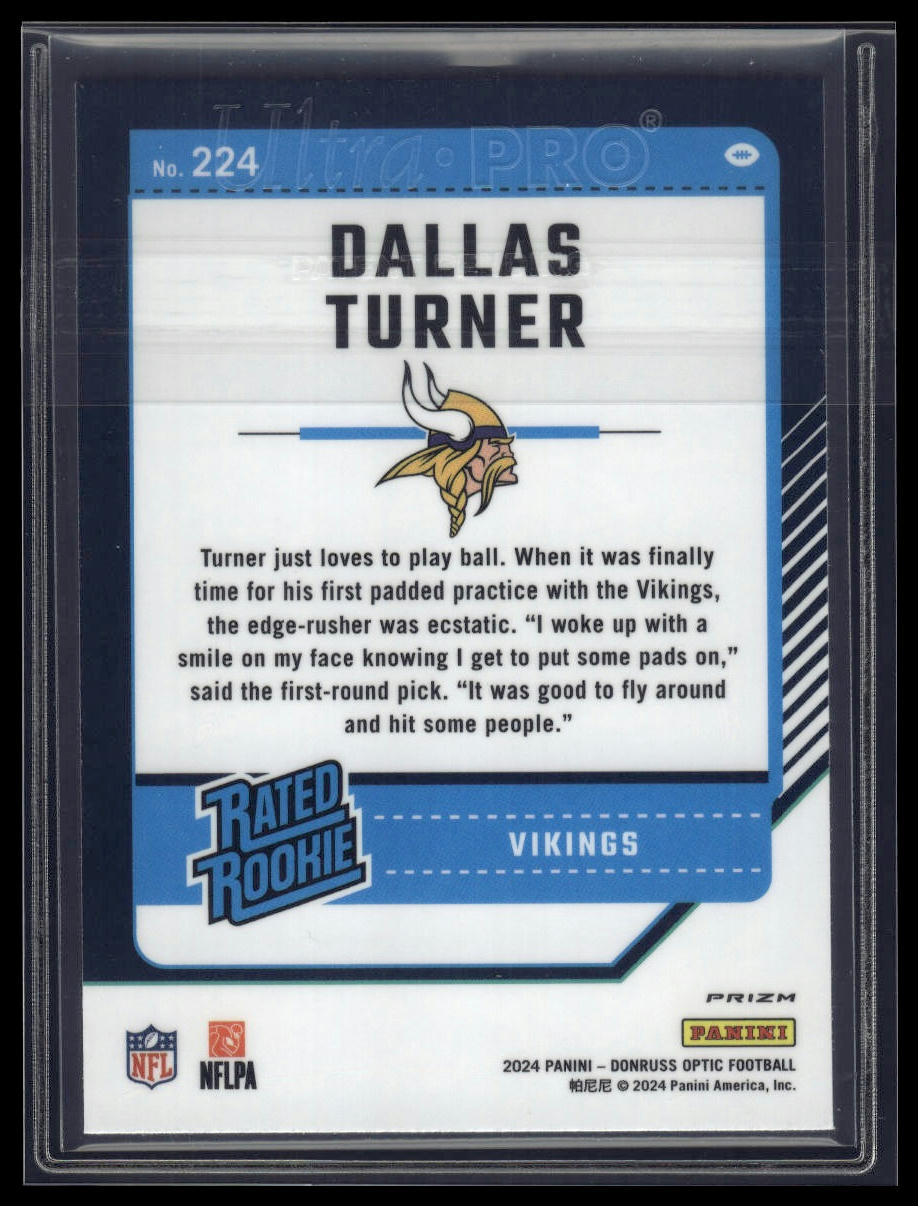 2024 Donruss Optic #224 Dallas Turner Blue Scope