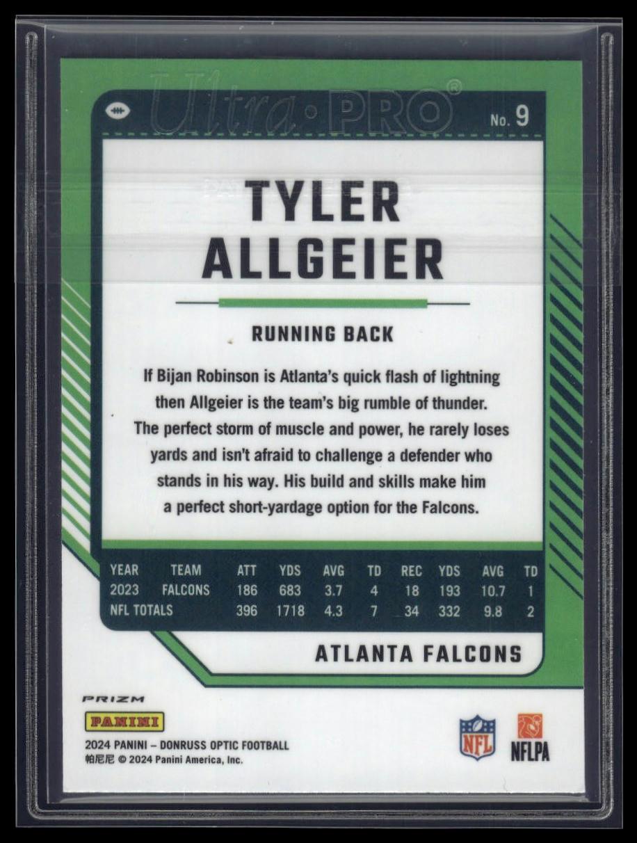 2024 Donruss Optic #9 Tyler Allgeier Holo