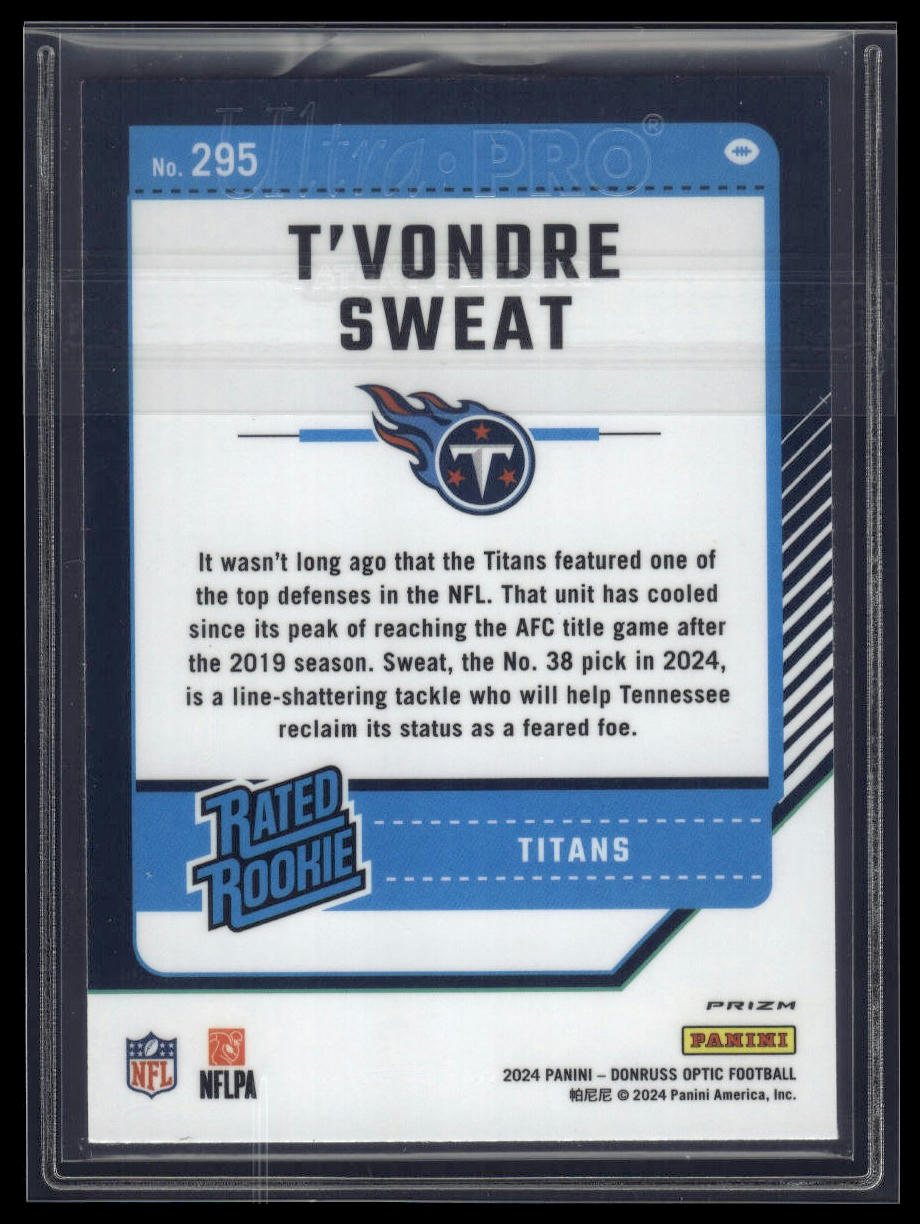 2024 Donruss Optic #295 T'Vondre Sweat Purple Shock