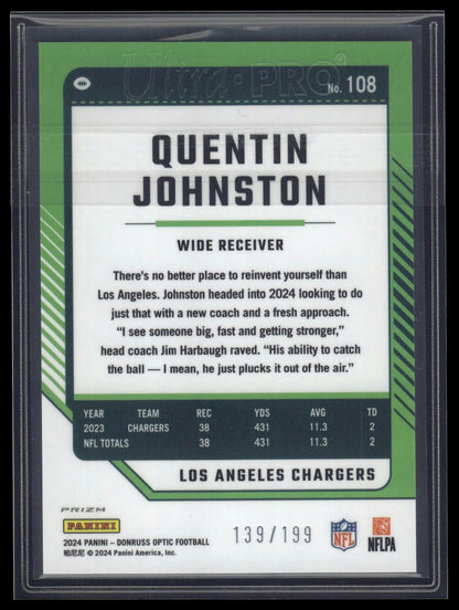 2024 Donruss Optic #108 Quentin Johnston Blue #/199