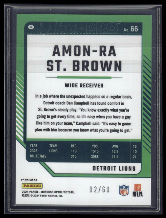 2024 Donruss Optic #66 Amon-Ra St. Brown Purple #/60