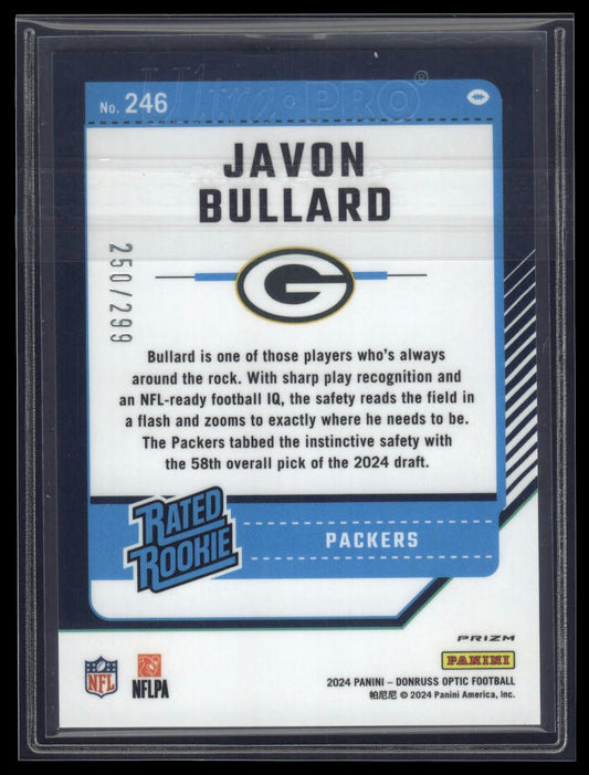 2024 Donruss Optic #246 Javon Bullard Aqua #/299