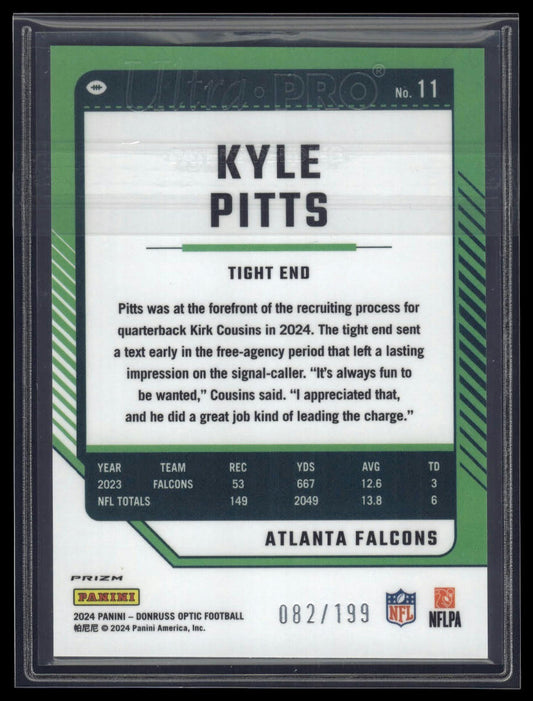2024 Donruss Optic #11 Kyle Pitts Blue #/199
