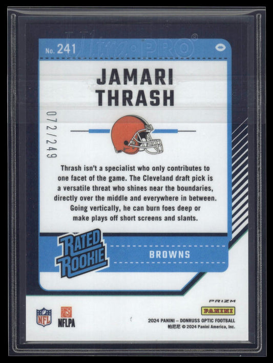 2024 Donruss Optic #241 Jamari Thrash Orange #/249