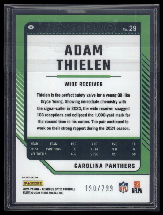 2024 Donruss Optic #29 Adam Thielen Aqua #/299