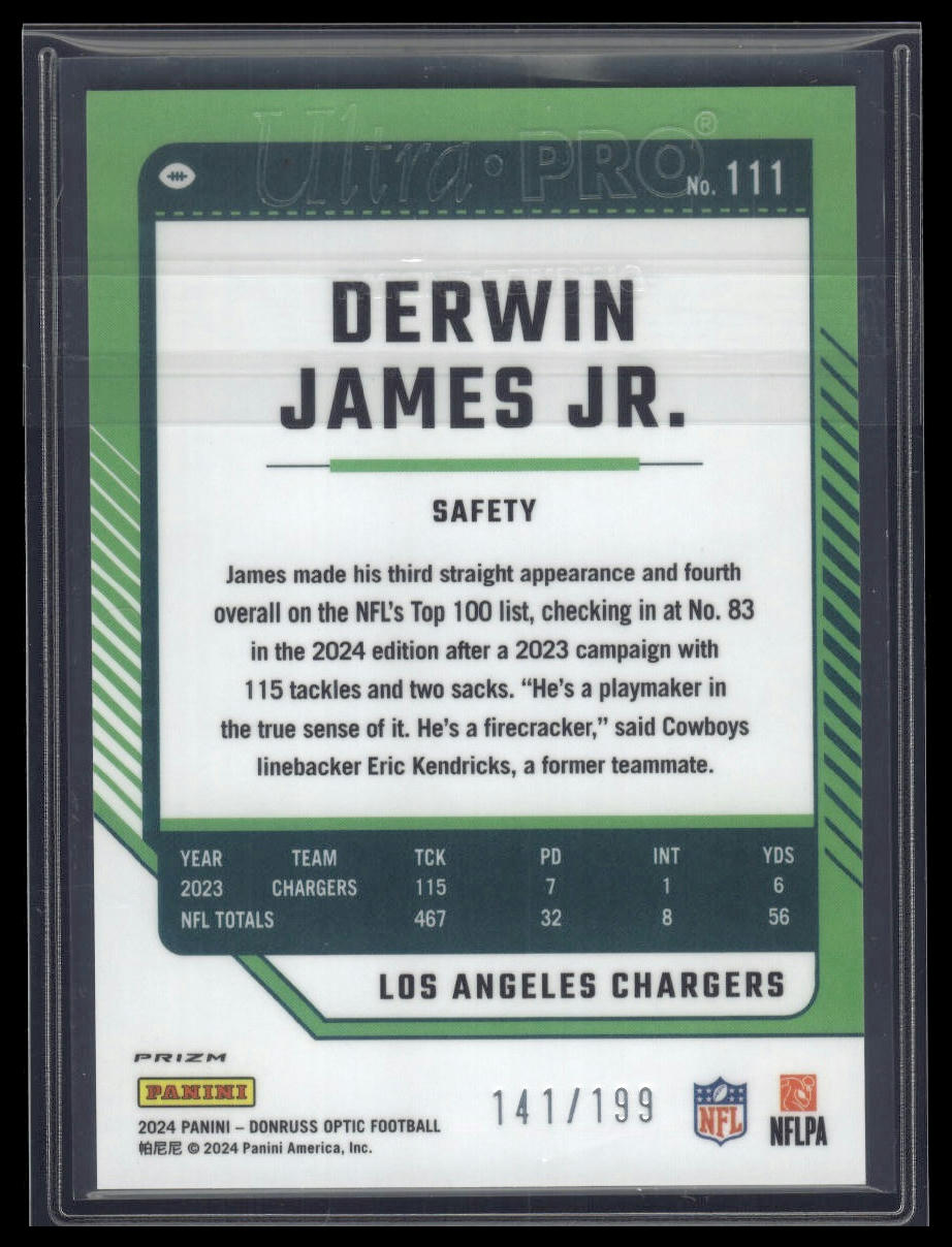 2024 Donruss Optic #111 Derwin James Jr. Blue #/199