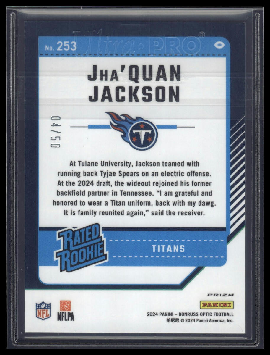 2024 Donruss Optic #253 Jha'Quan Jackson Lime Green #/50