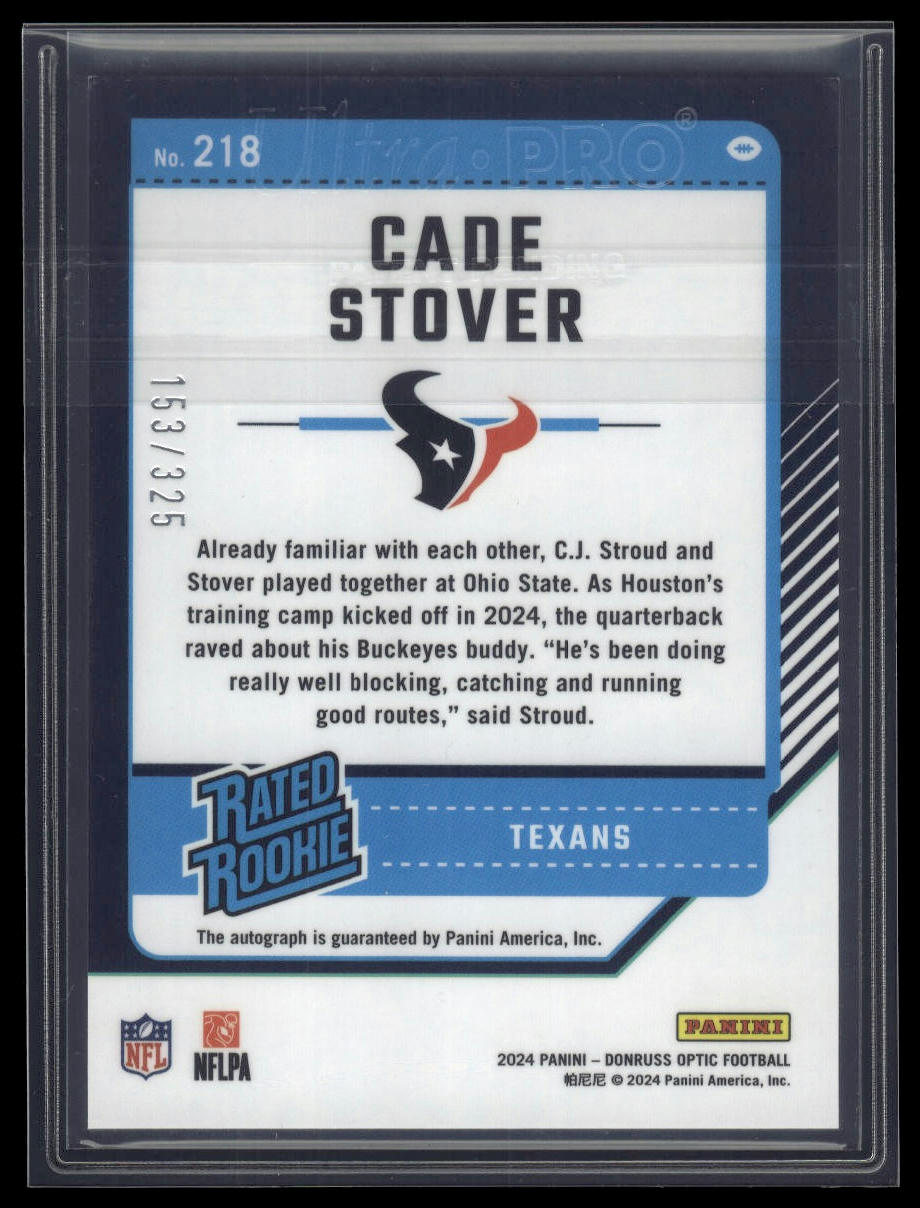 2024 Donruss Optic #218 Cade Stover Rated Rookies Autographs #/325