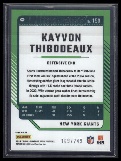2024 Donruss Optic #150 Kayvon Thibodeaux Orange #/249