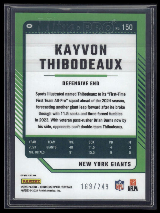 2024 Donruss Optic #150 Kayvon Thibodeaux Orange #/249