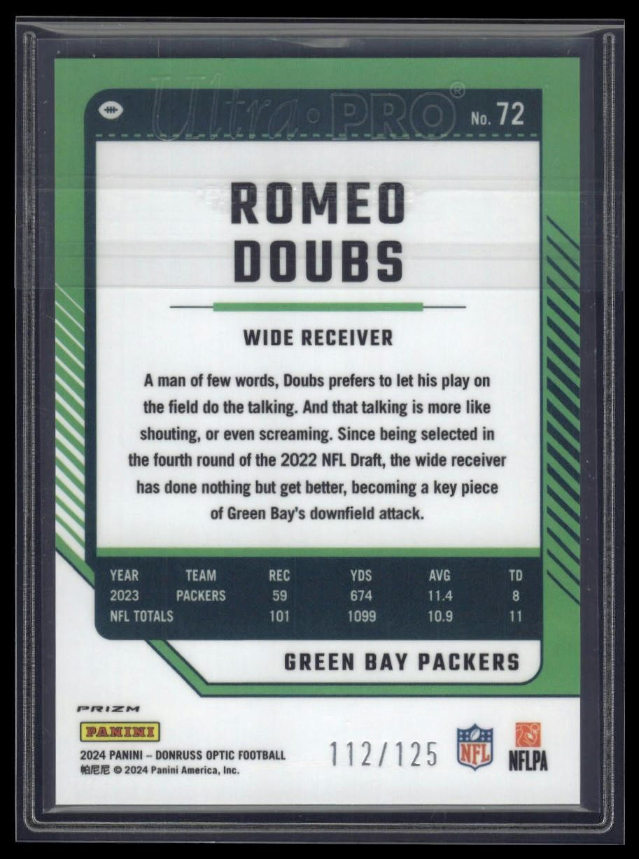 2024 Donruss Optic #72 Romeo Doubs Red #/125