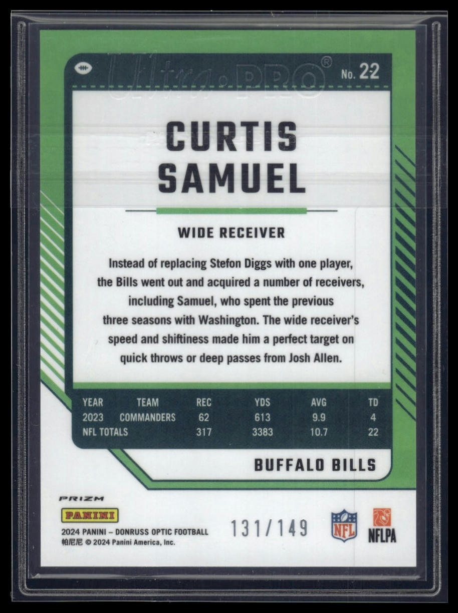 2024 Donruss Optic #22 Curtis Samuel Flex #/149
