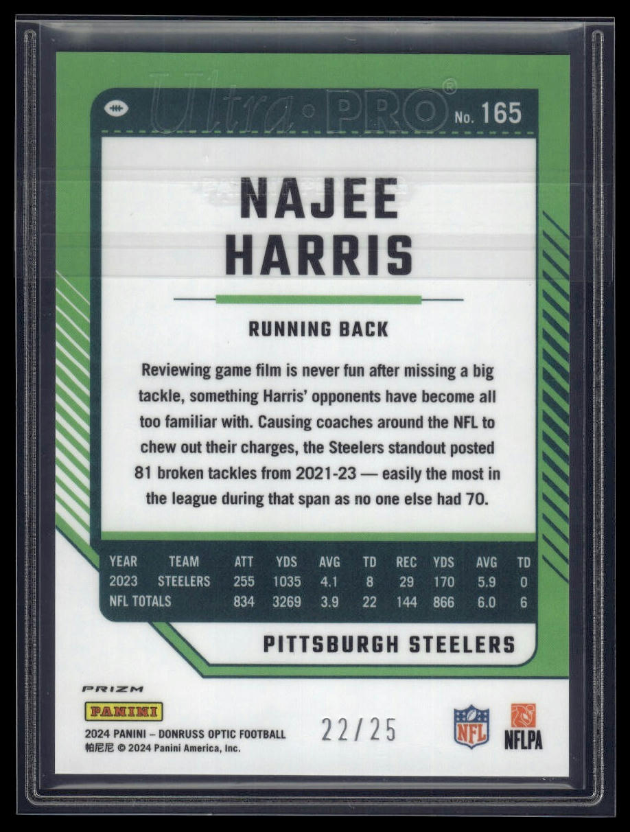 2024 Donruss Optic #165 Najee Harris Black Pandora #/25
