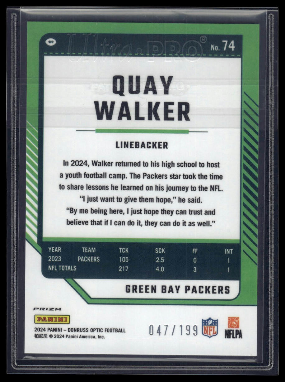2024 Donruss Optic #74 Quay Walker Blue #/199