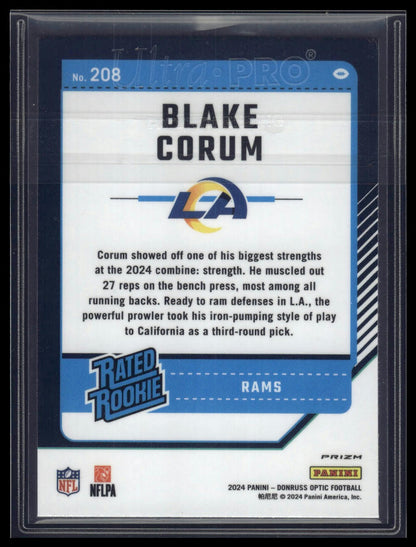 2024 Donruss Optic #208 Blake Corum Blue Scope