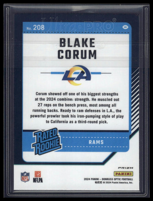 2024 Donruss Optic #208 Blake Corum Blue Scope